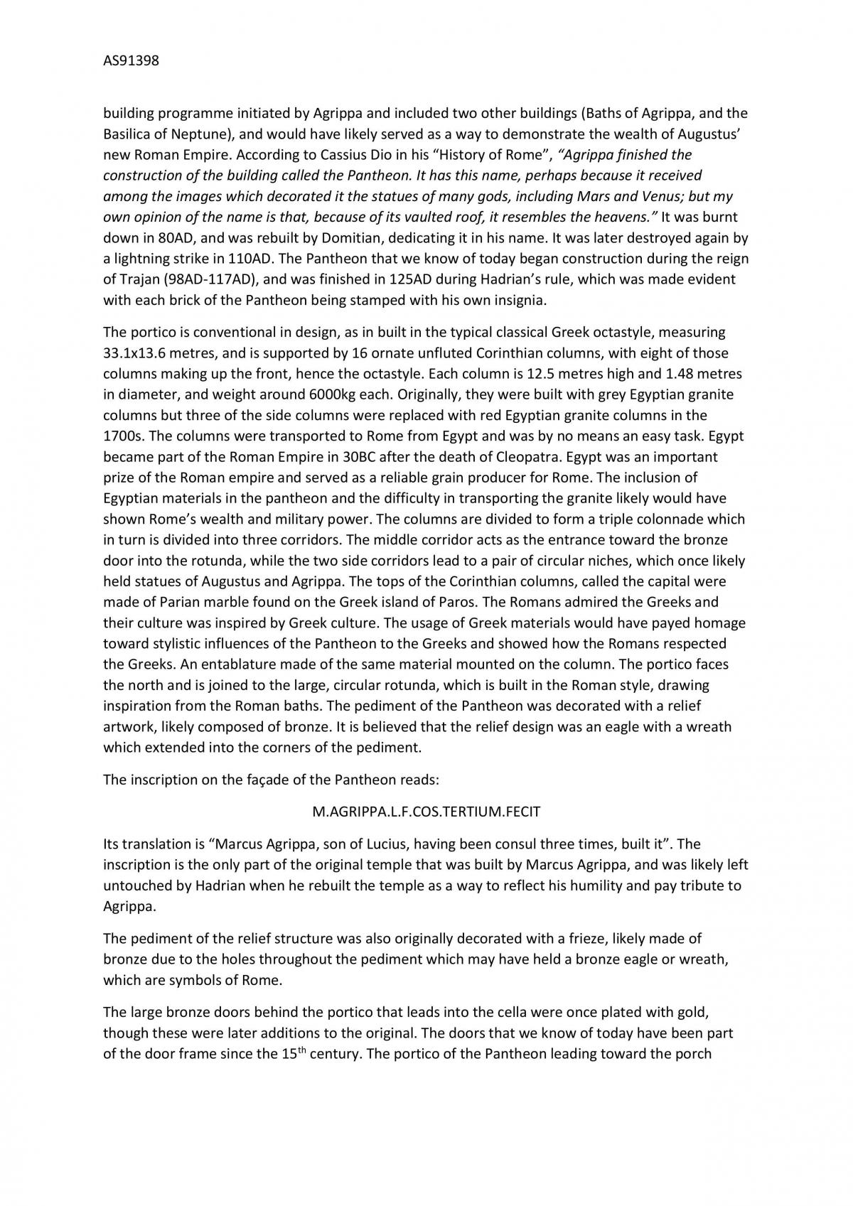 AS91398: Demonstrate understanding of the lasting influences of the classical world on other cultures across time  - Page 3