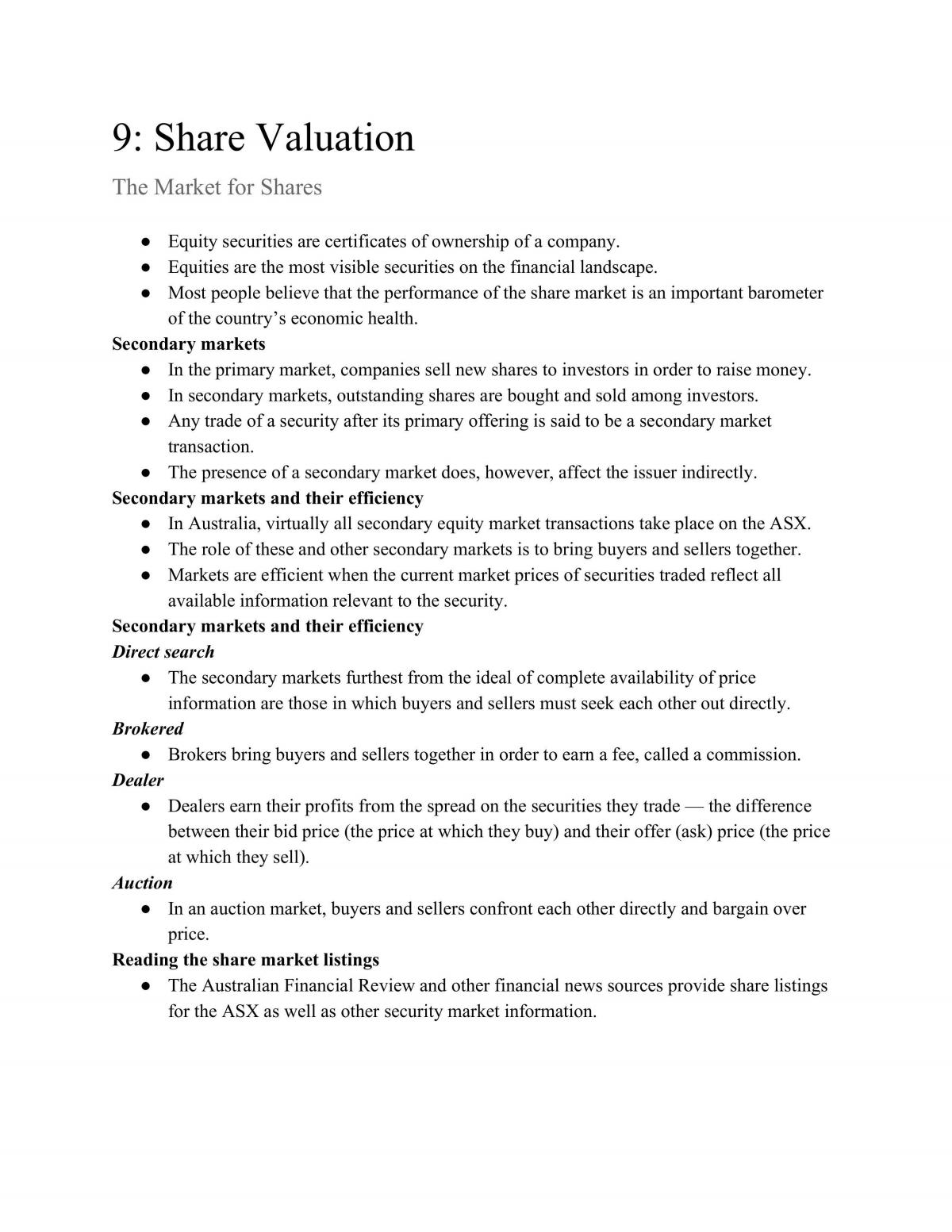 Complete Study Notes - Introduction to Finance FINAN101 - Page 54