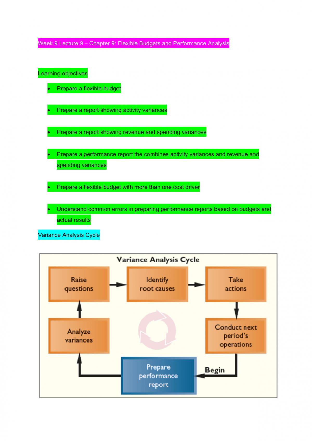 Management Accounting Week 1 to Week 11 Notes - Page 201