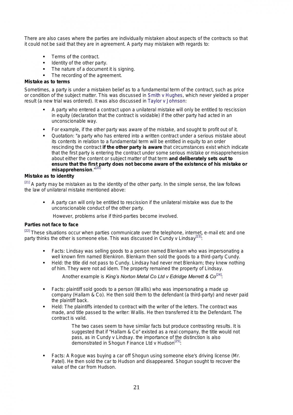 Complete comprehensive contract law notes - Page 21