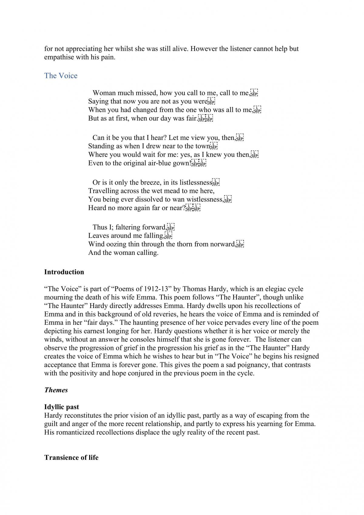Study of Thomas Hardy's Poetry - IOC complete comprehensive notes - Page 23