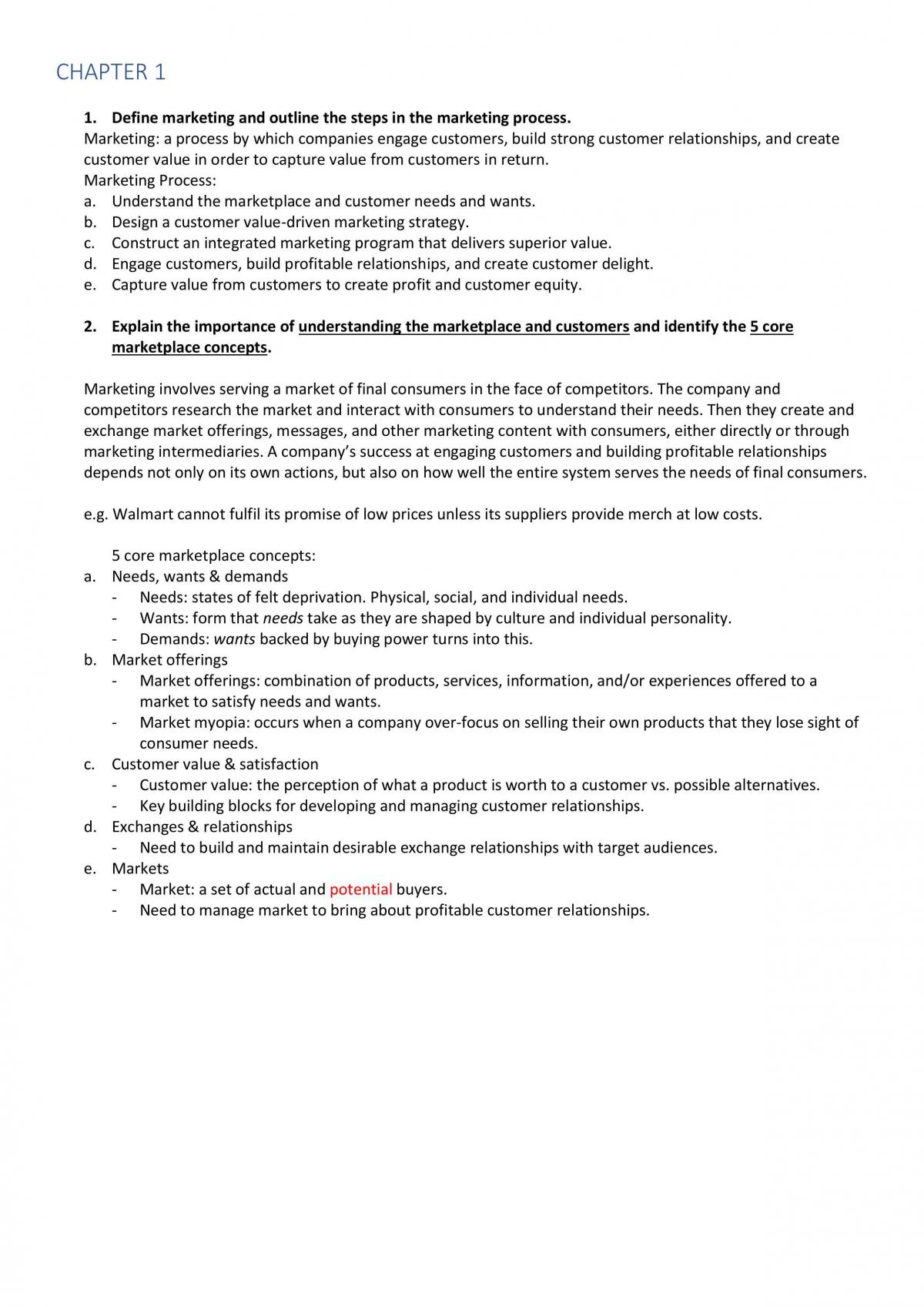 MKTG101 Marketing Study Notes - Page 3