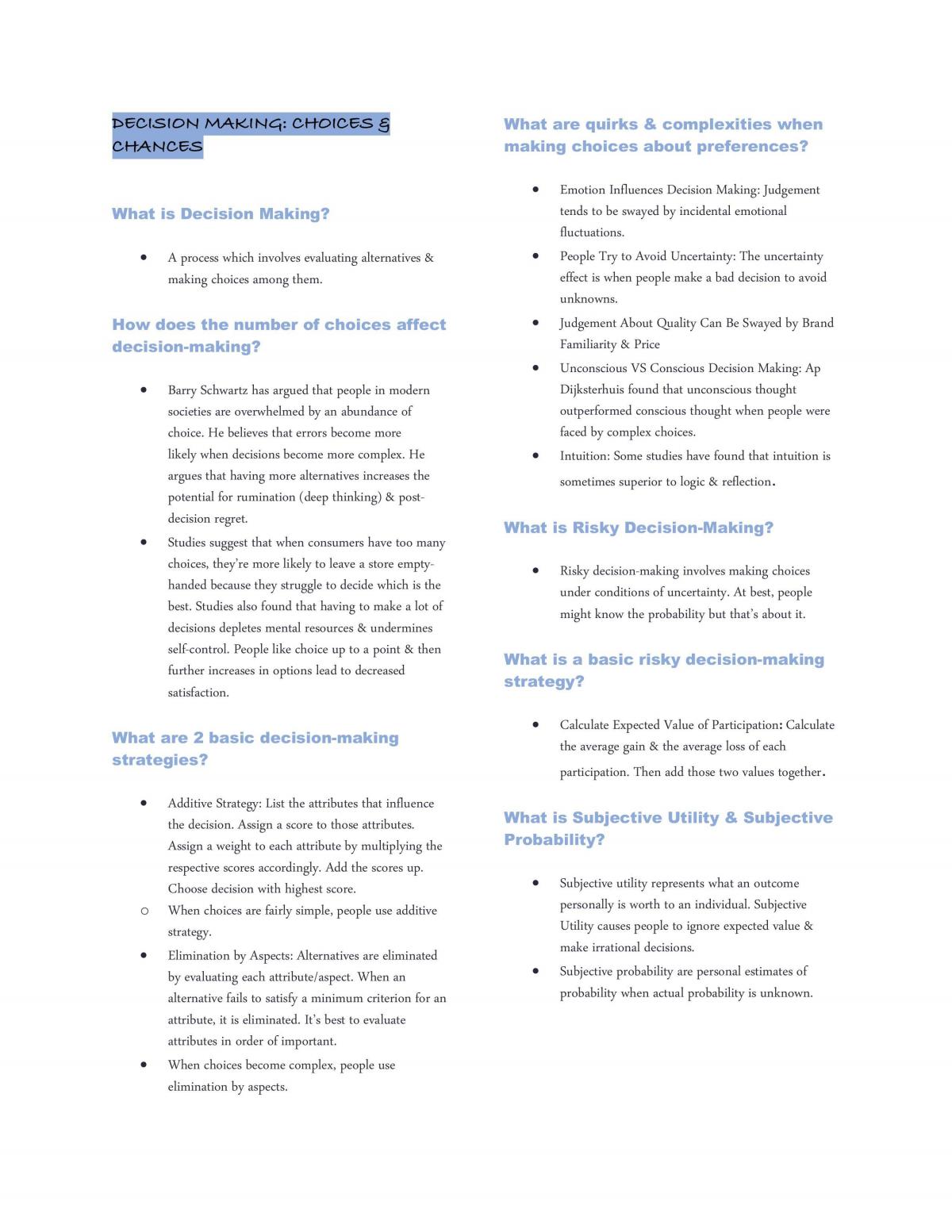 PSY100 Notes - Page 17