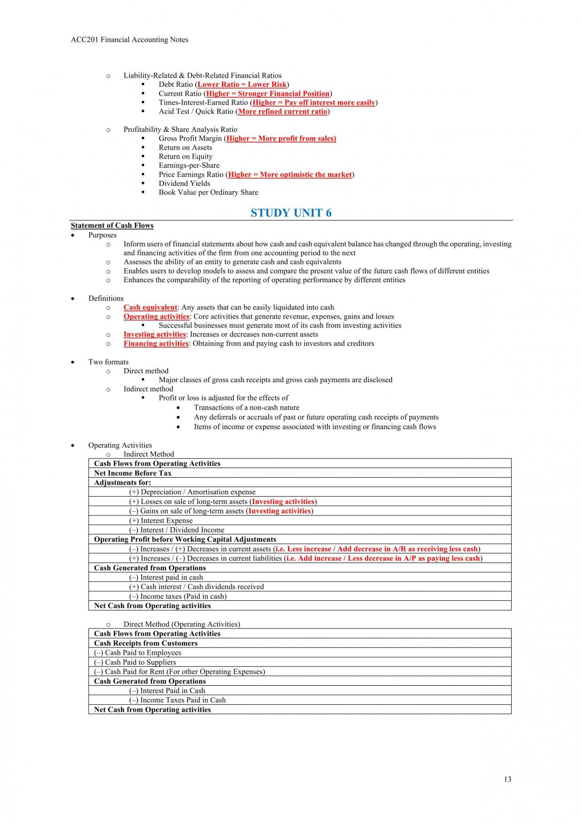 ACC201 - Financial Accounting Notes - Page 13