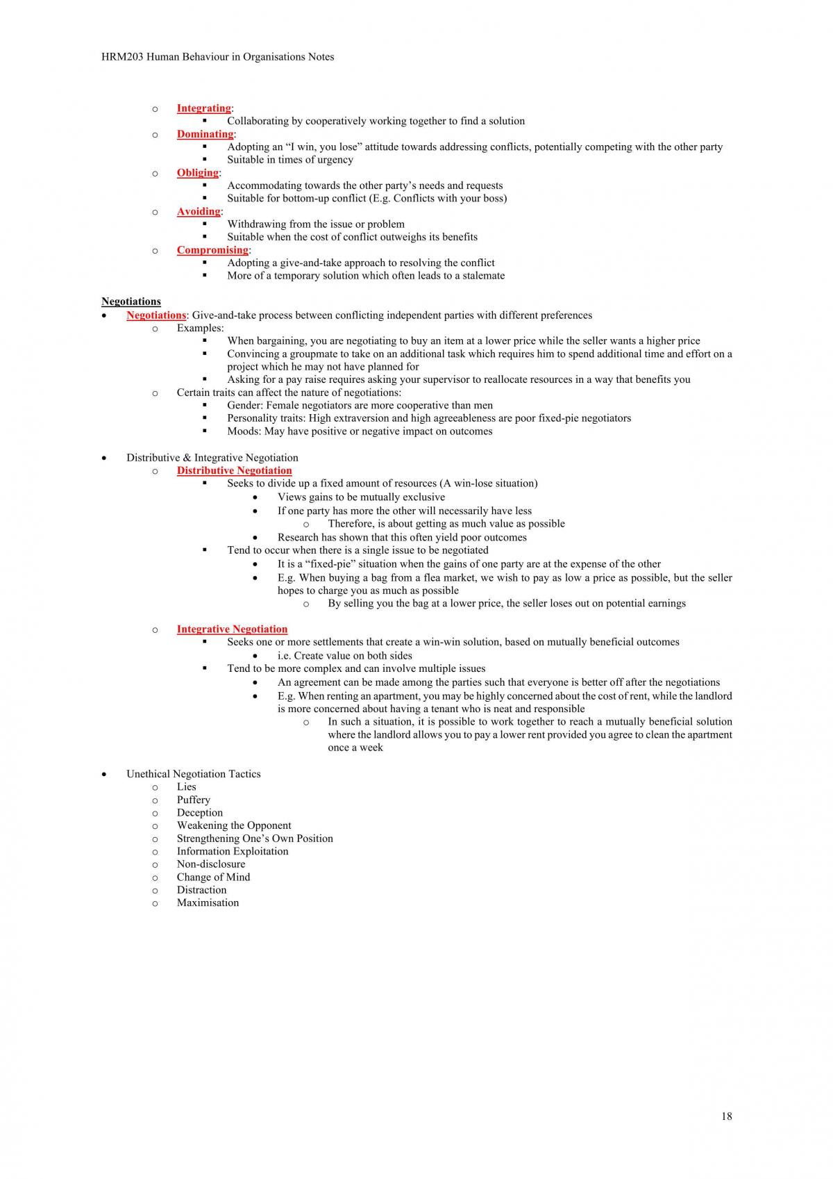 HRM203 - Human Behaviour in Organisations Notes - Page 18