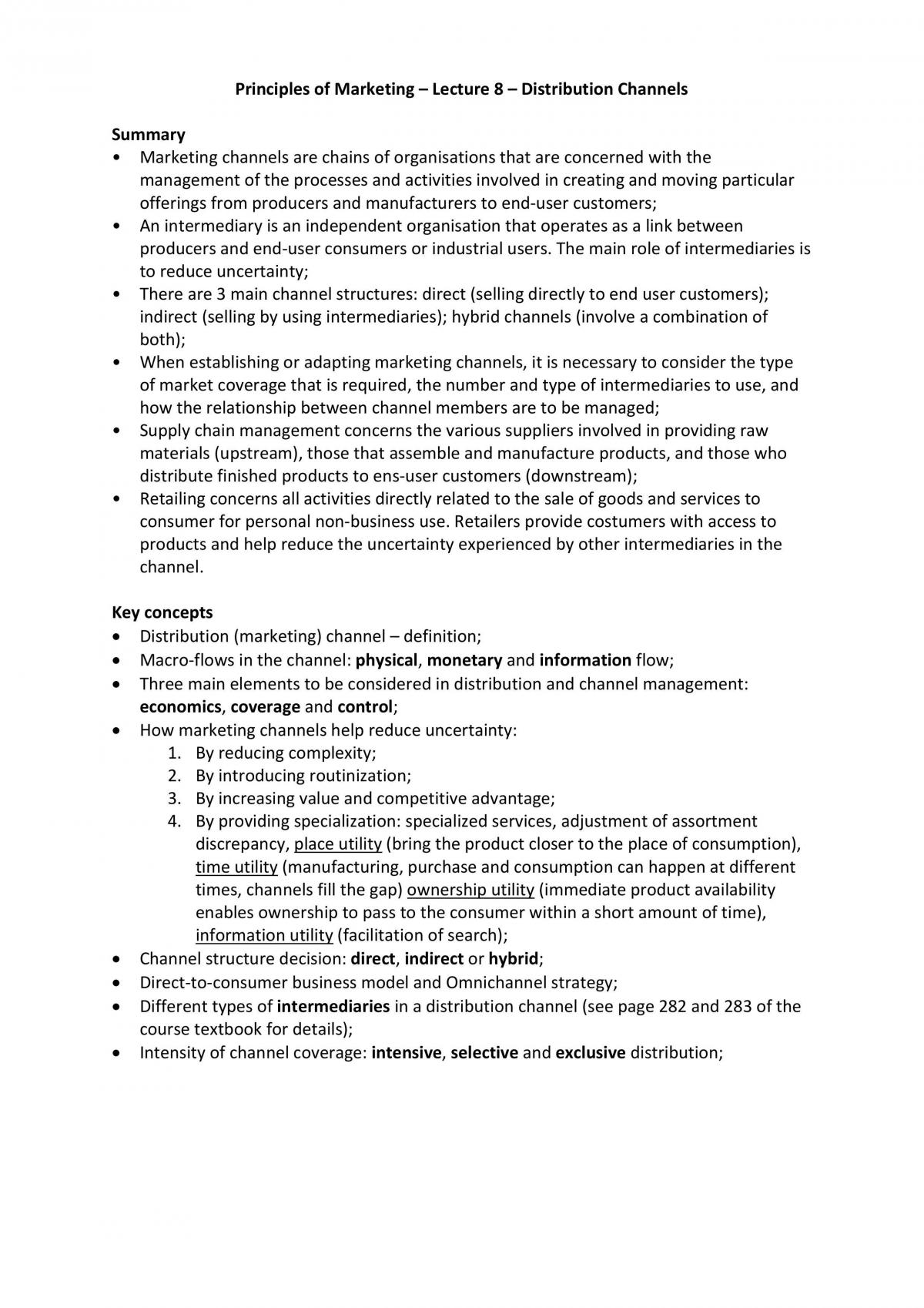 Principles of Marketing Lectures 1-10 notes  - Page 43