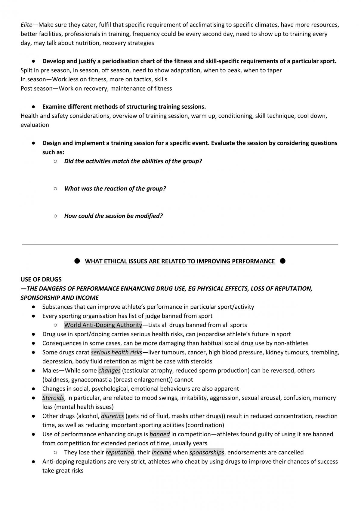 Full notes on Improving Performance: Option one  - Page 18