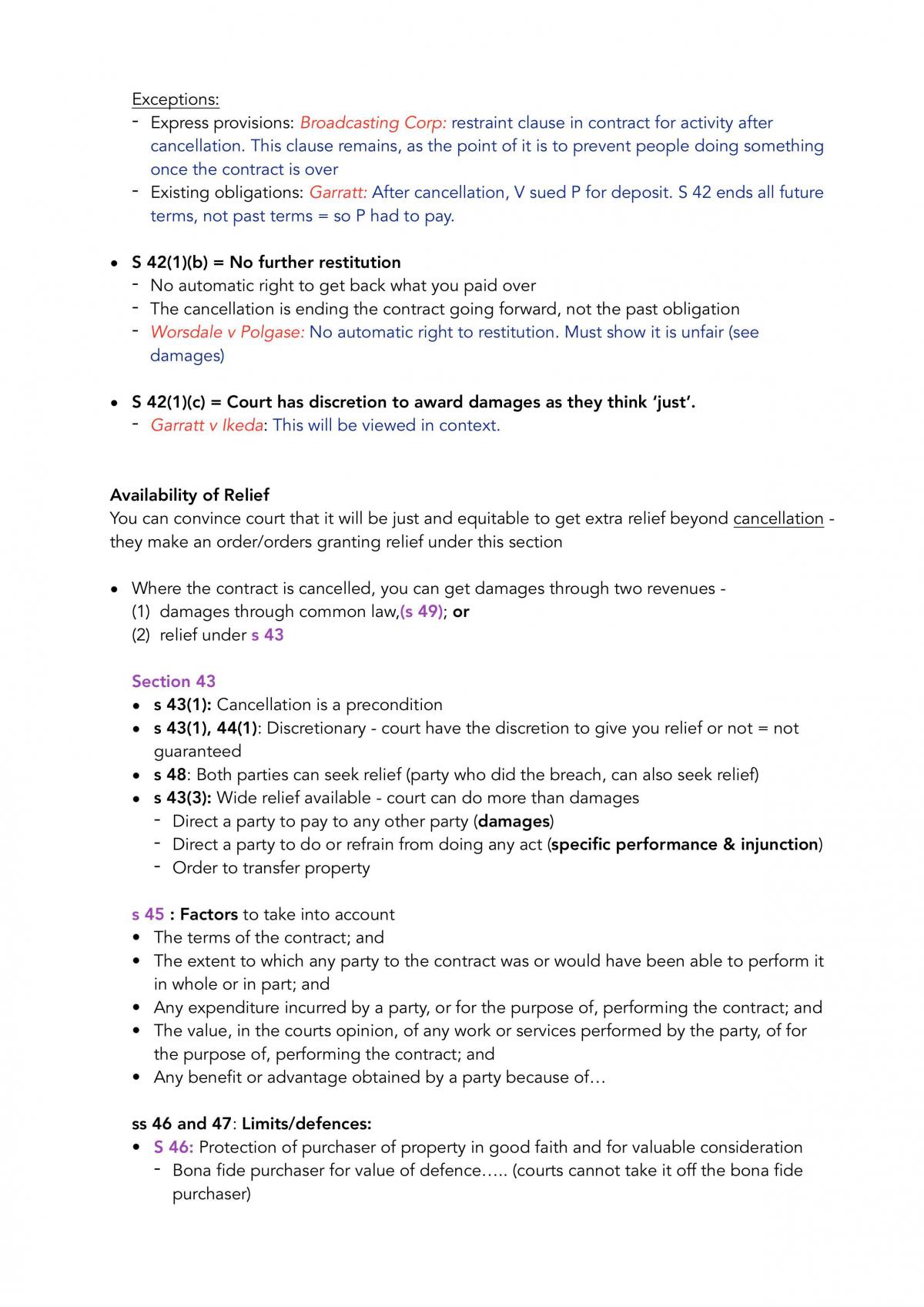 Contract Law Complete Study Notes - Page 30