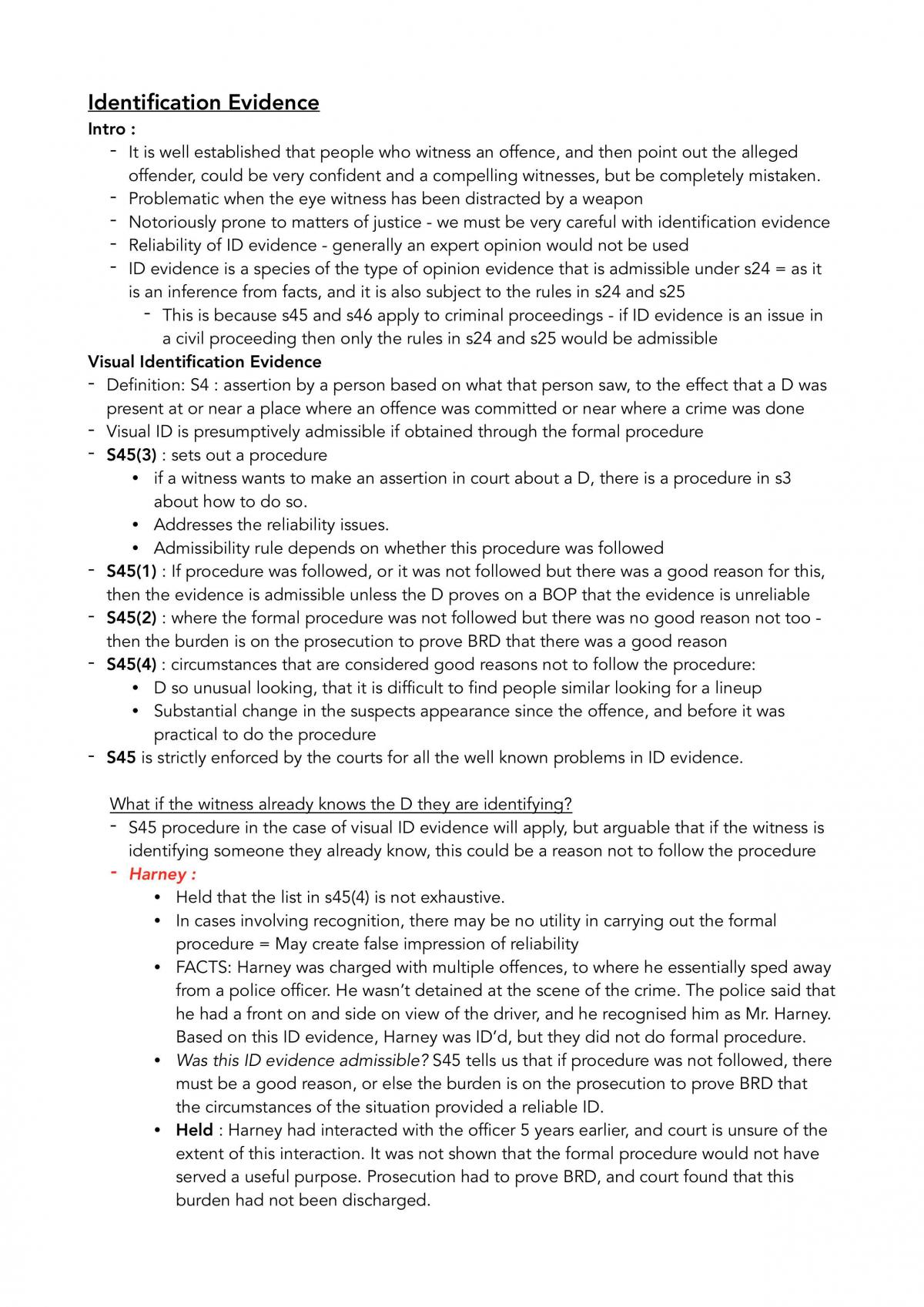 Law of Evidence Complete Study Notes - Page 18