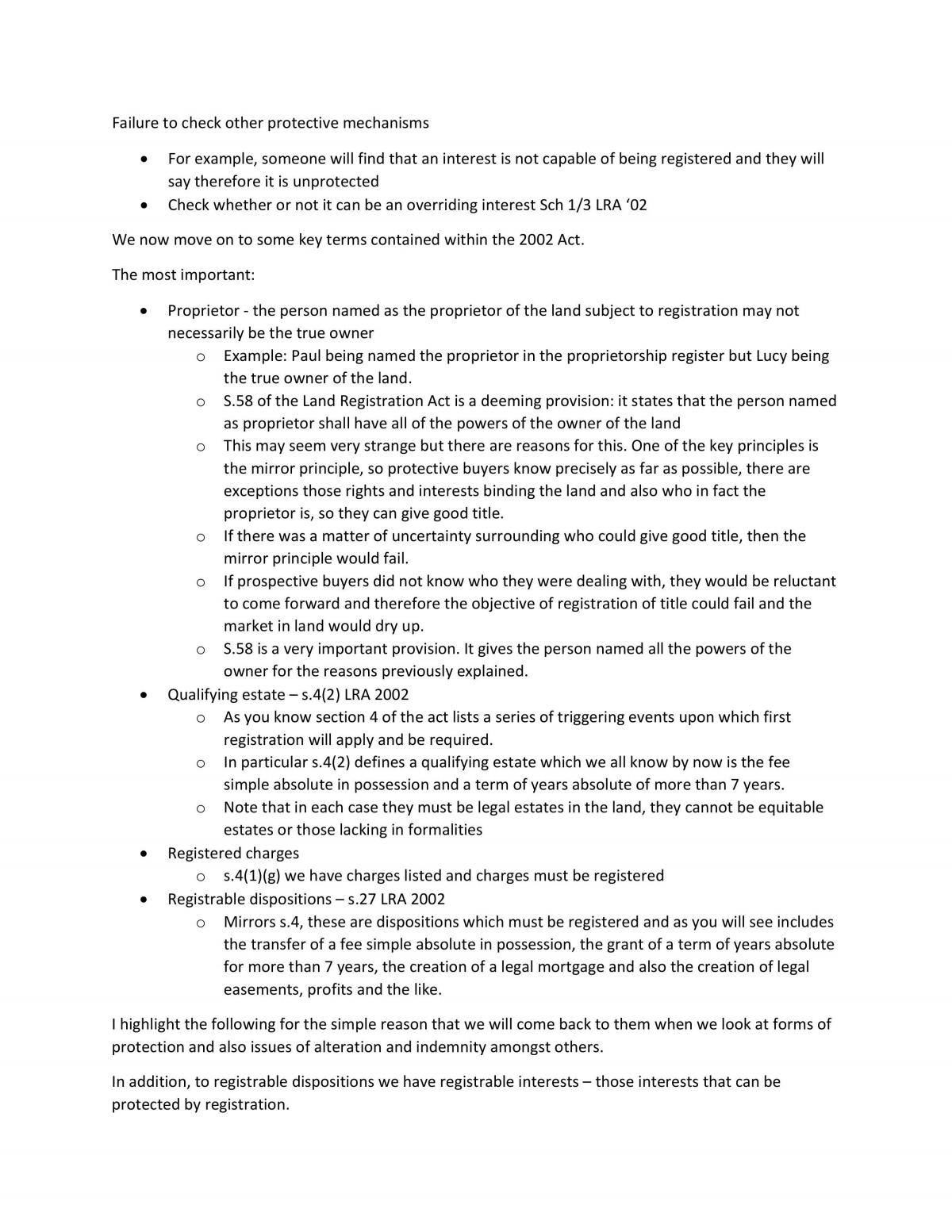 Land Law complete study notes - Page 62