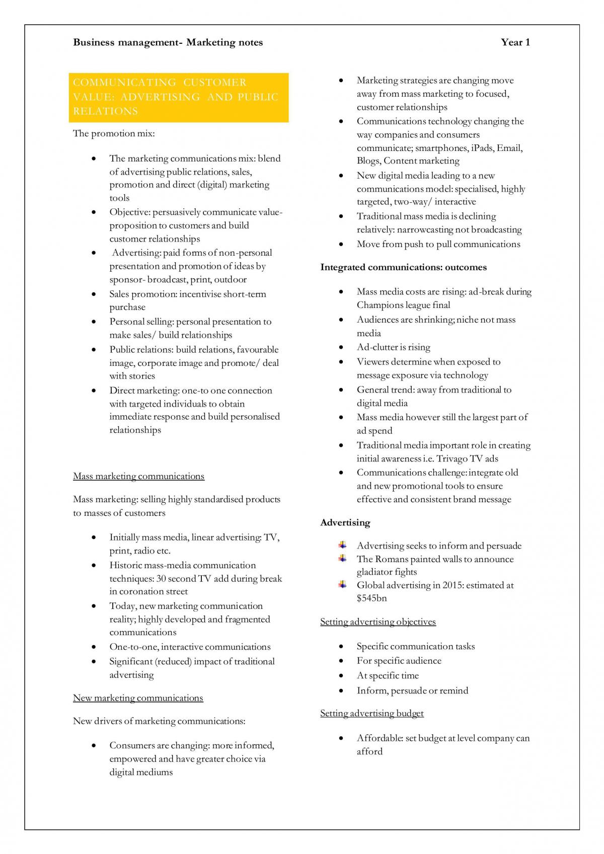Principles of Marketing Year 1 Notes - Page 42