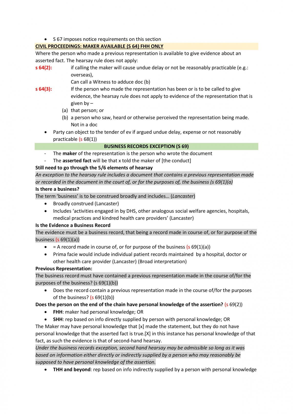 Complete Exam Notes for Evidence - Page 32
