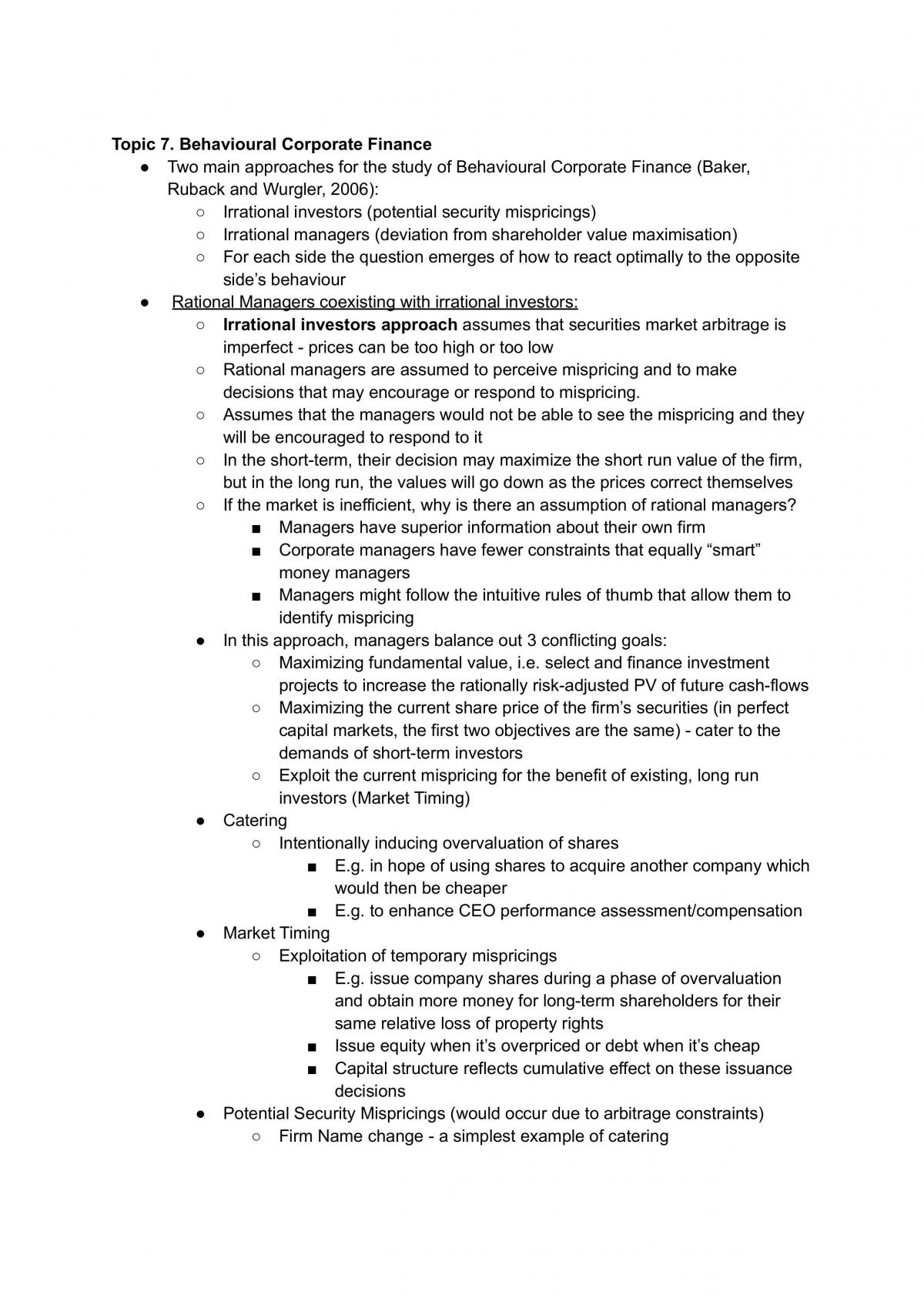 Issues in Behavioural Finance Study guide - Page 26