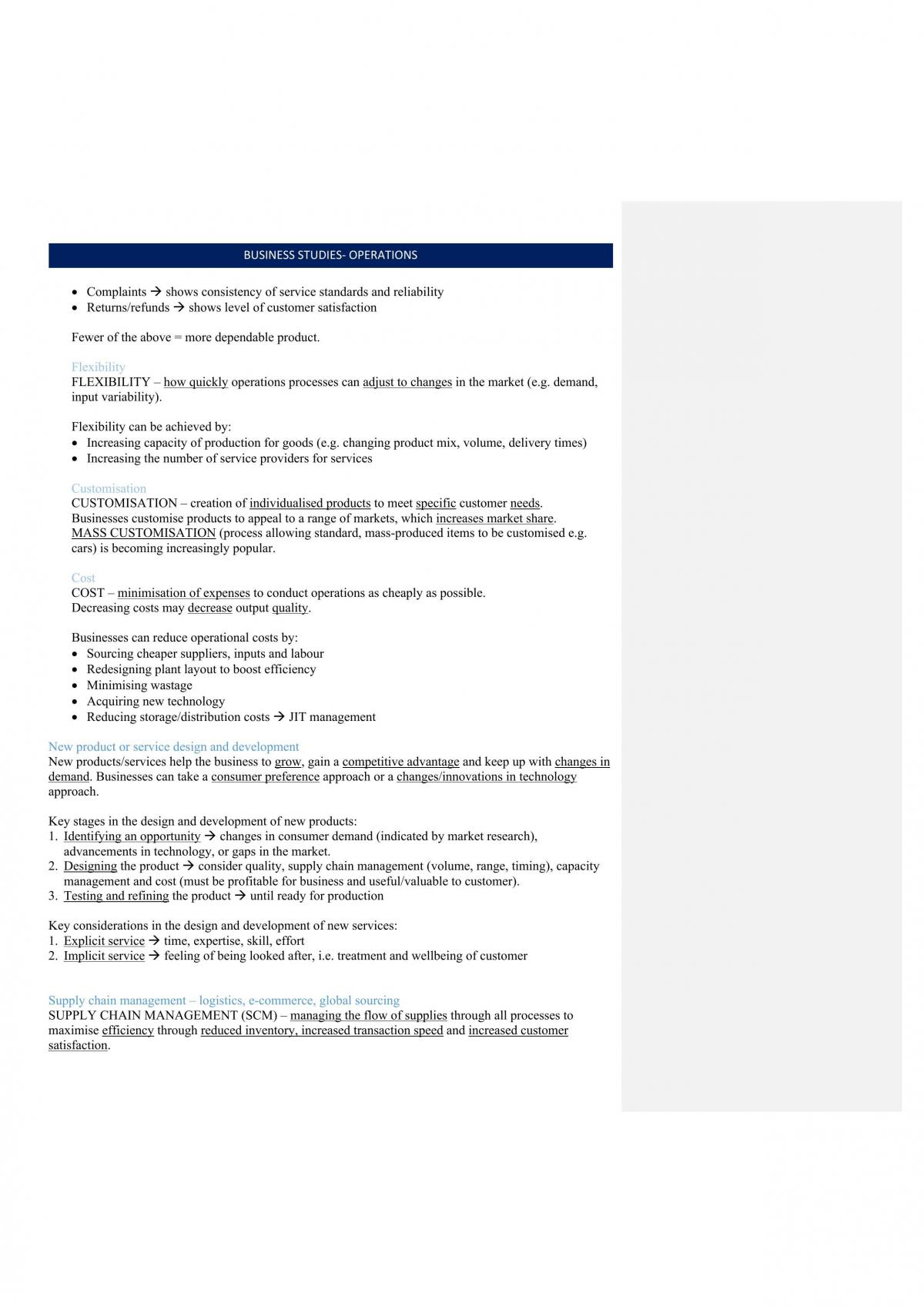 Business Studies Operations Notes  - Page 19