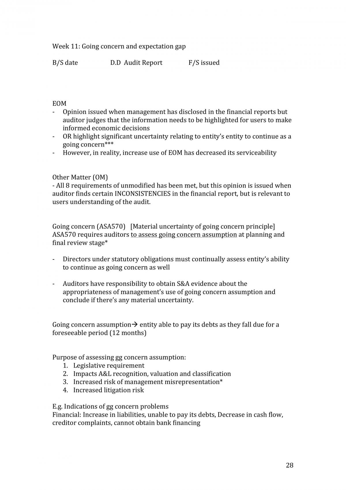 ACCT3014 Audit & Assurance Full Notes - Page 28