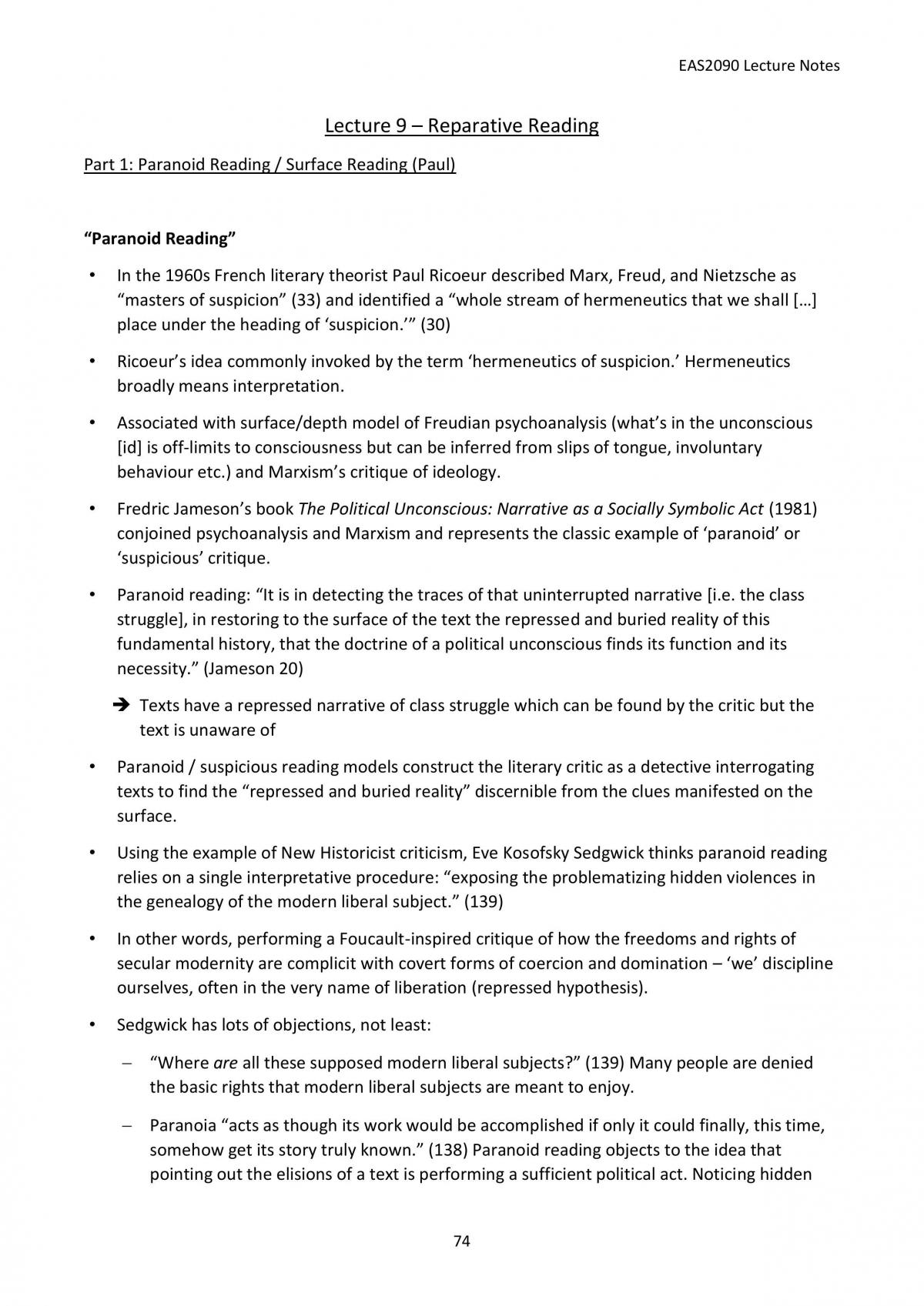 Humanities After the Human - Lectures Notes - Page 74