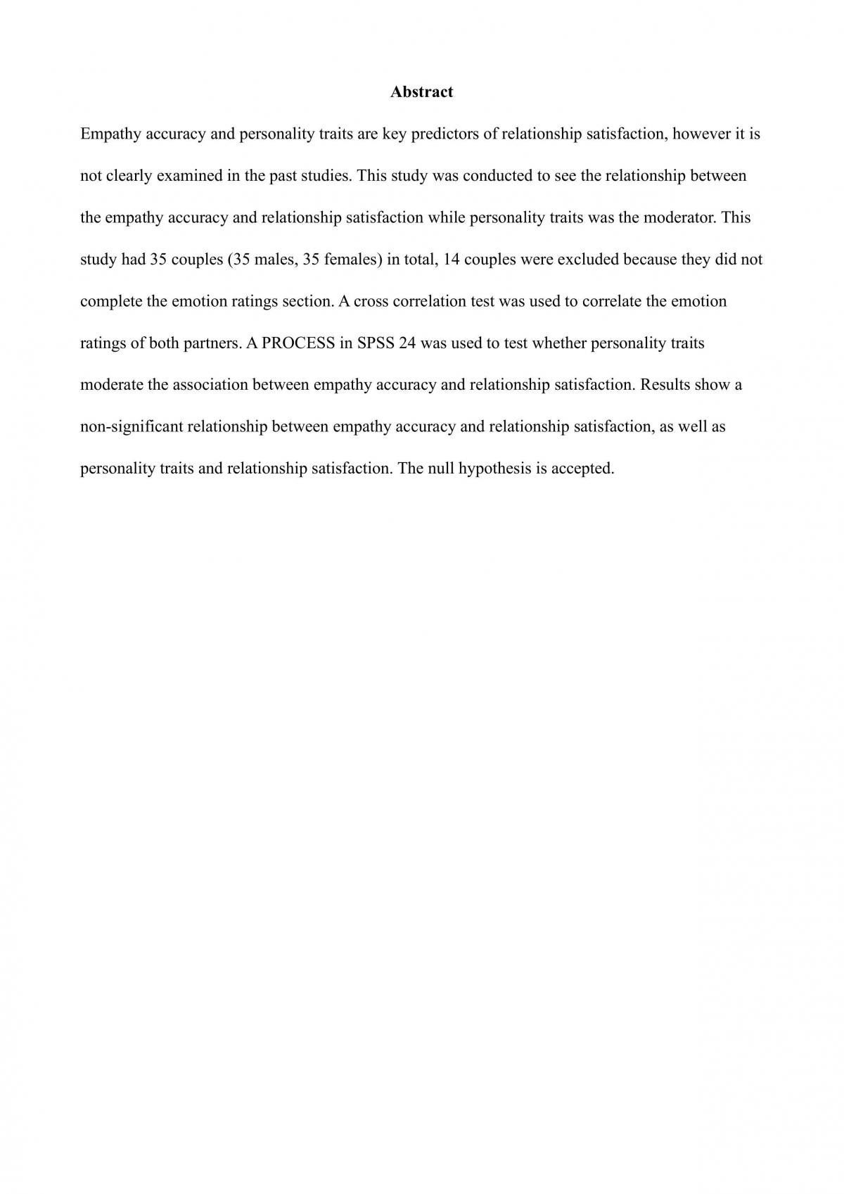 Personality traits as a moderator of the relationship between empathy accuracy and relationship satisfaction - Page 3