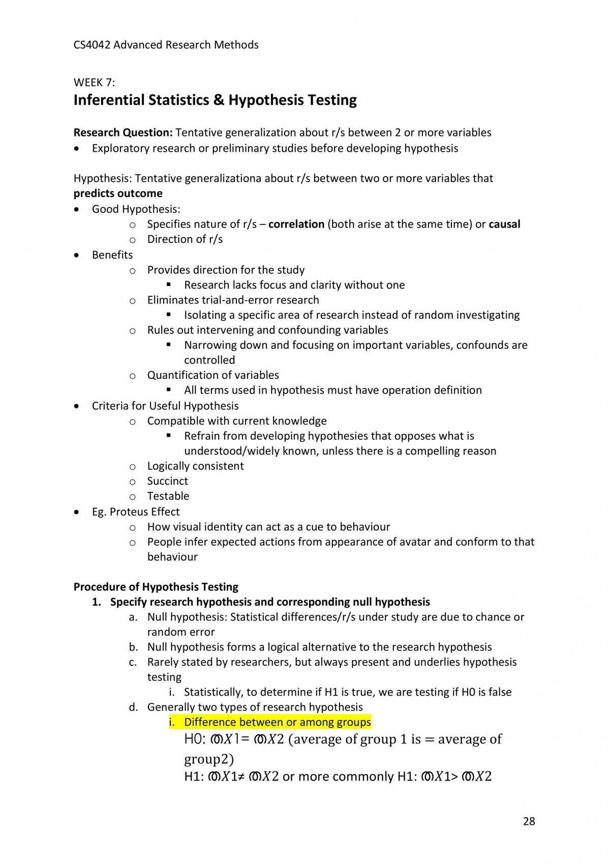 CS4042 Advanced Research Methods Bible - Page 28