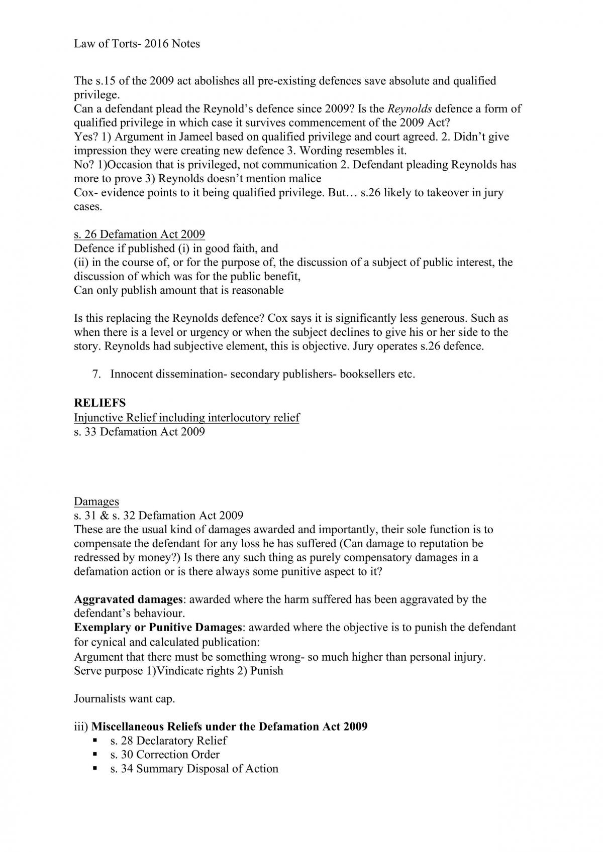 Law of Torts complete notes - Page 60