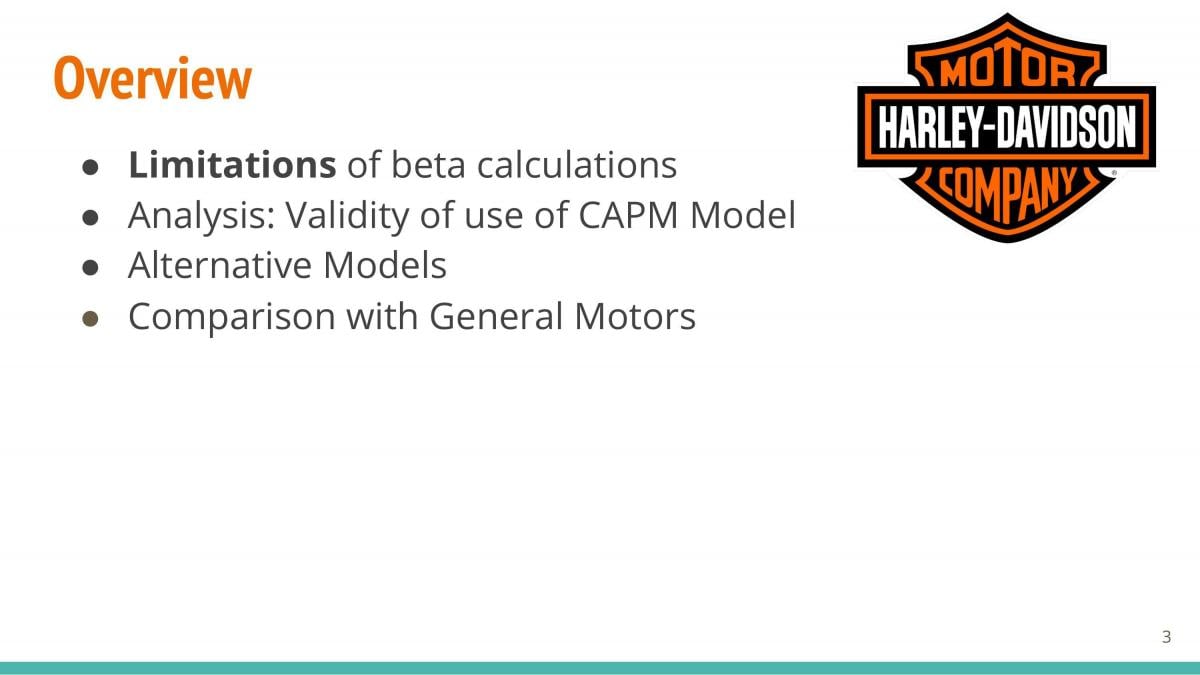 AB1201 Financial Management Project - Beta Calculations for Harley-Davidson Inc - Page 3