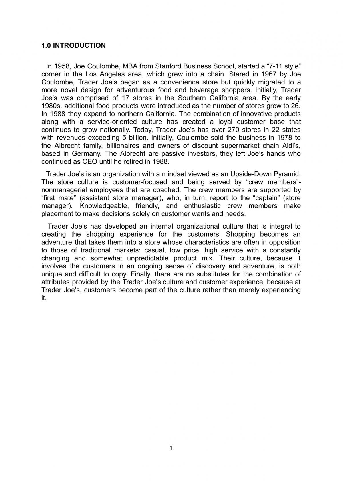 Principles of Organizational Management - Trader Joe's - Page 3