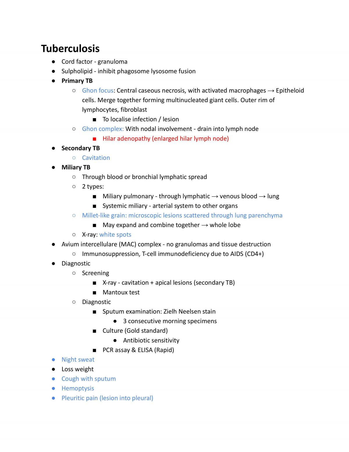 Respiratory System Pathology Notes - Page 15