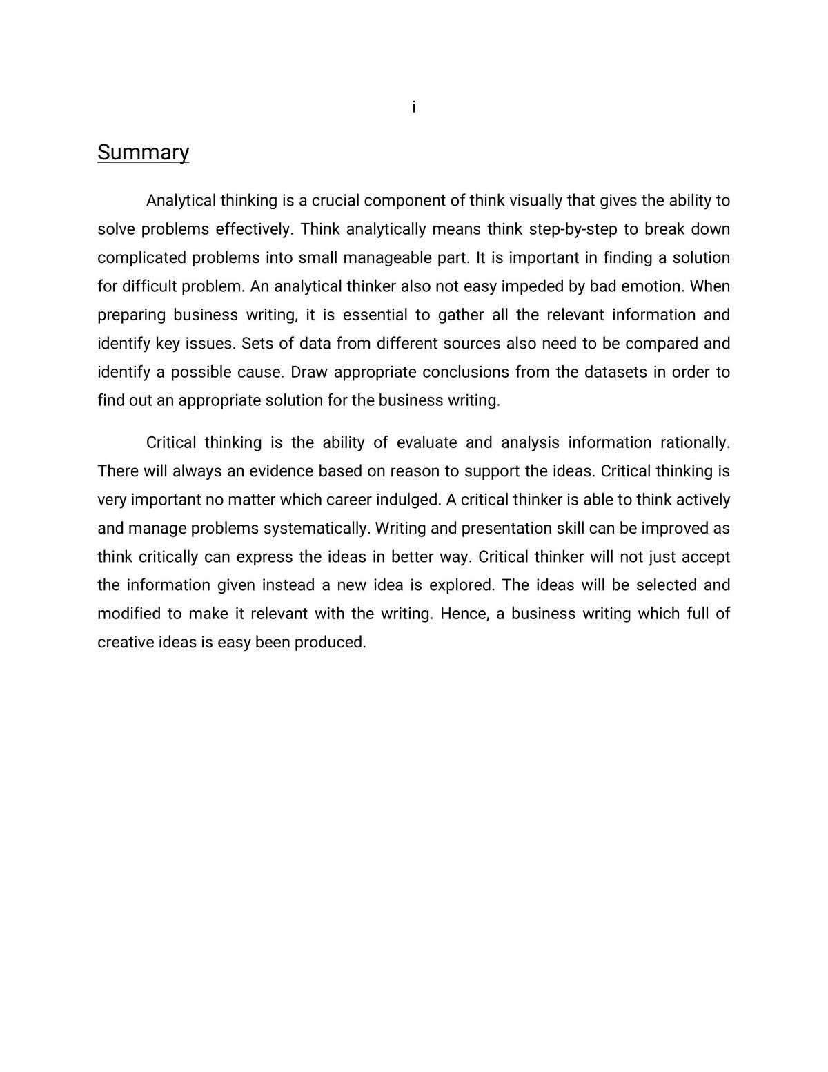 How can analytical thinking help to improve business writing skill - Page 3