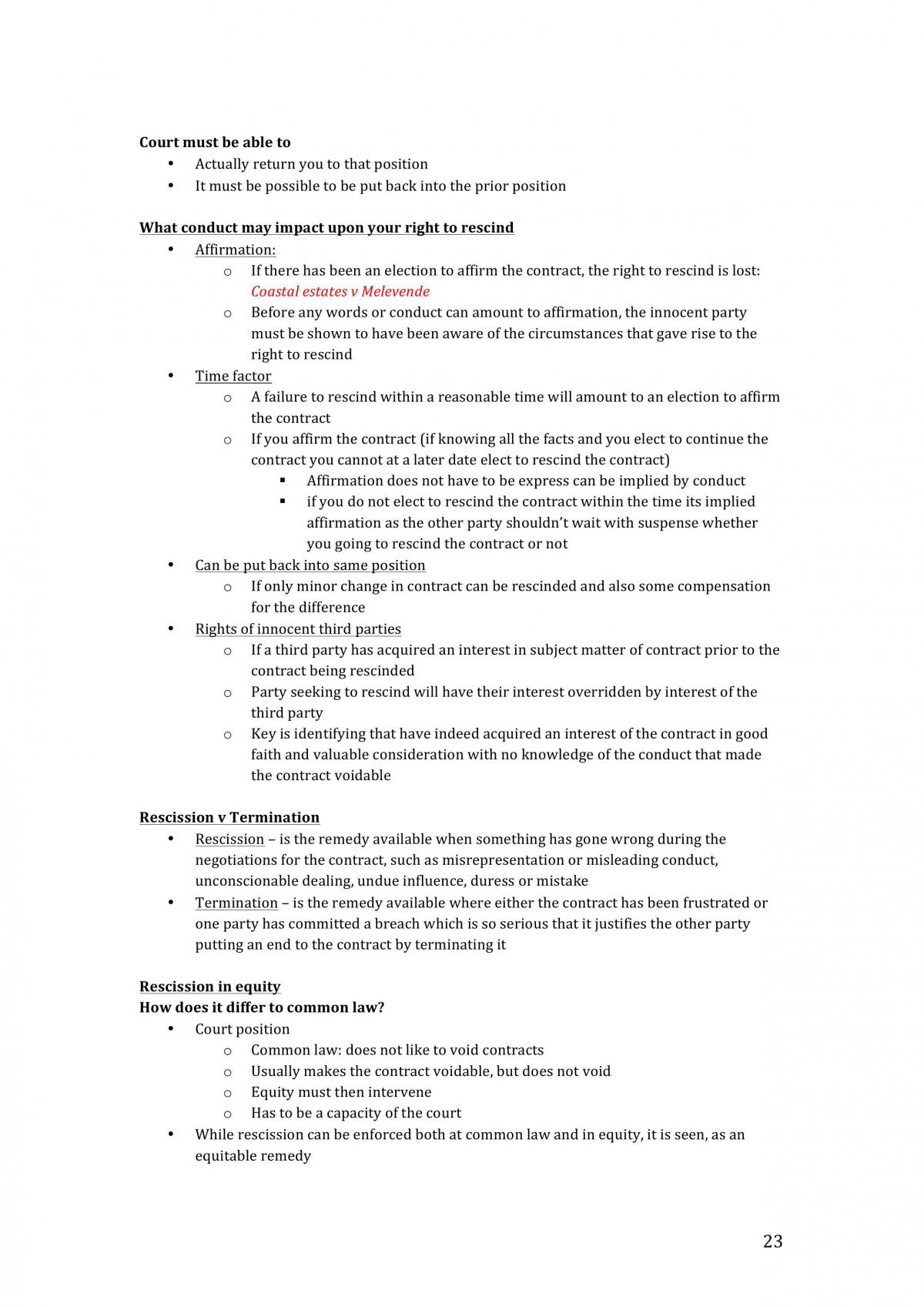 Final exam notes and attack plans for Contract Law B.  - Page 23