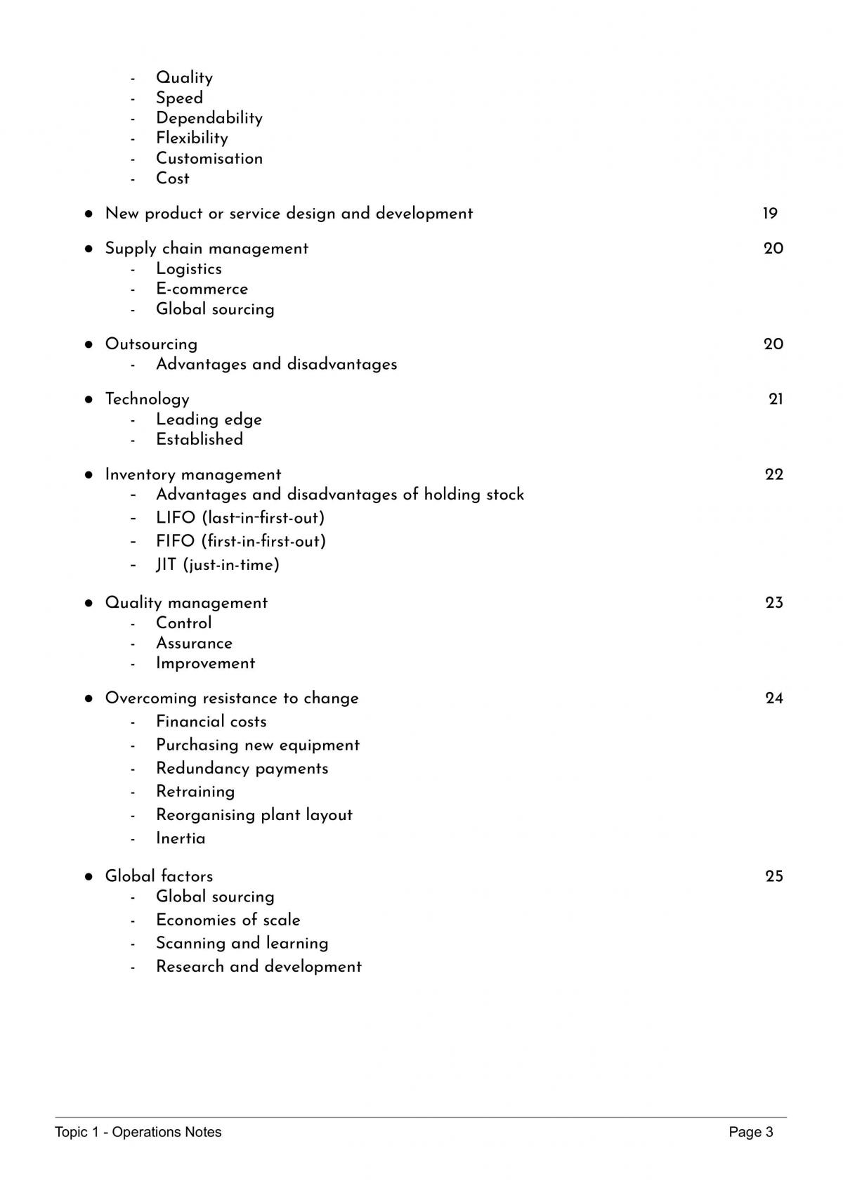 Business Studies Operations Notes  - Page 3