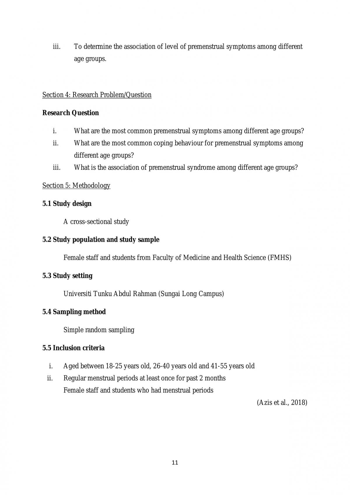 Research project discussing on premenstrual syndrome and coping strategies practiced in different age groups - Page 11