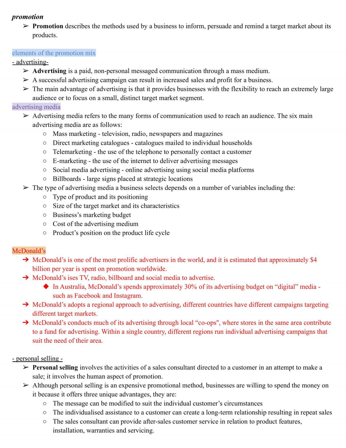 Business Studies - Topic 2: Marketing Notes - Page 21