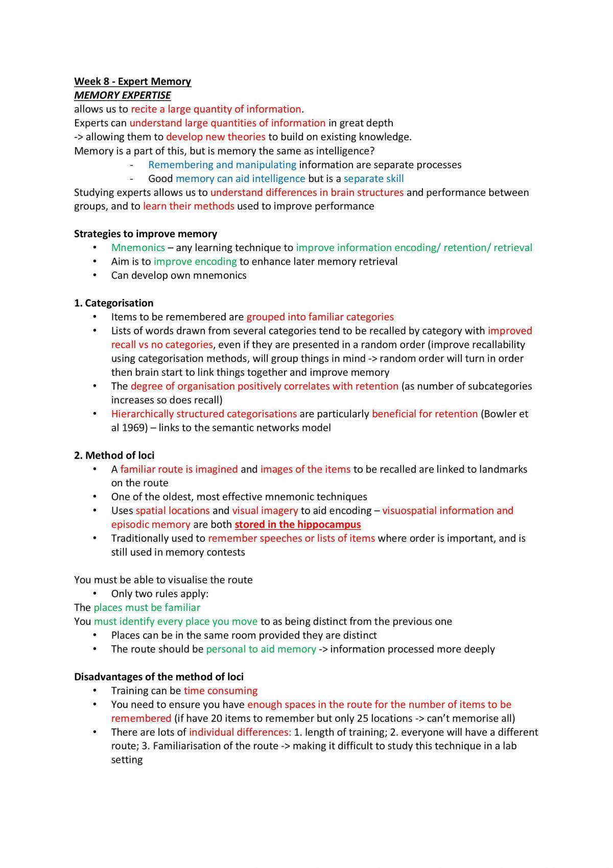 Cognitive Psychology full notes - Page 38
