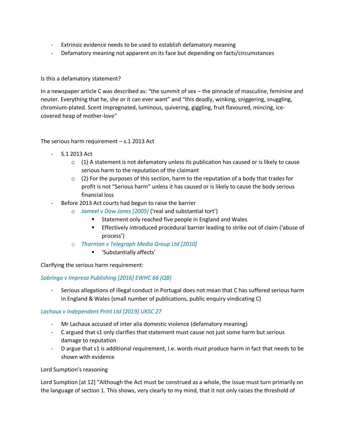 Tort Law Complete Study Notes - Page 99