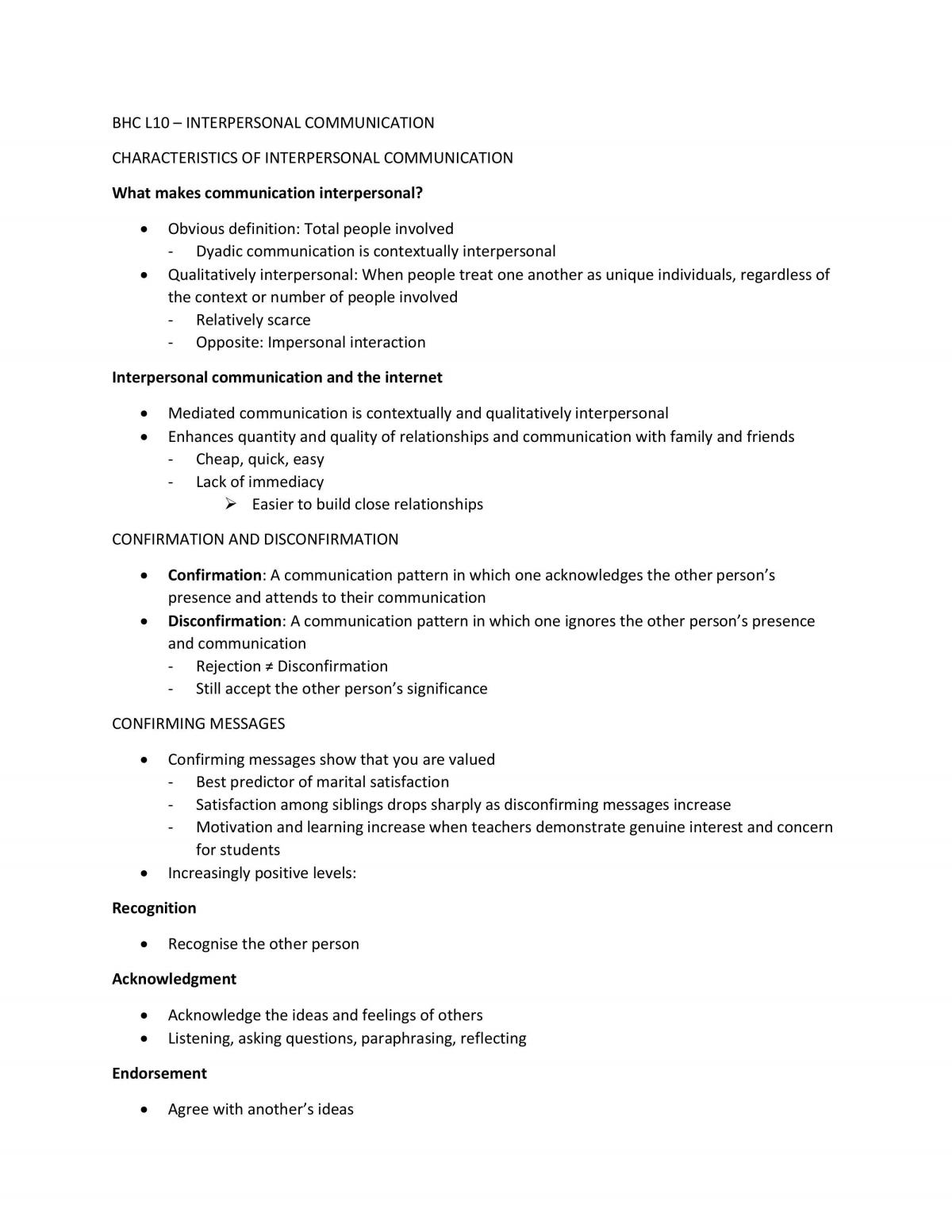 FPMC1024 Basic Human Communication Notes - Page 46