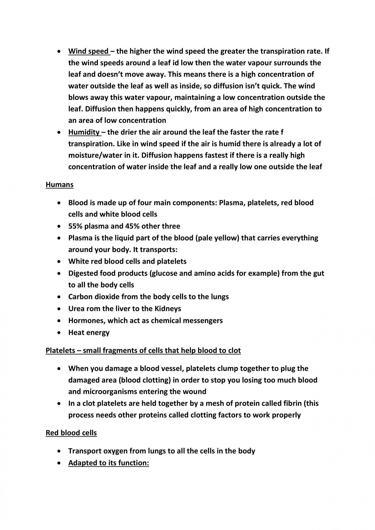 GCSE Biology Notes  - Page 19
