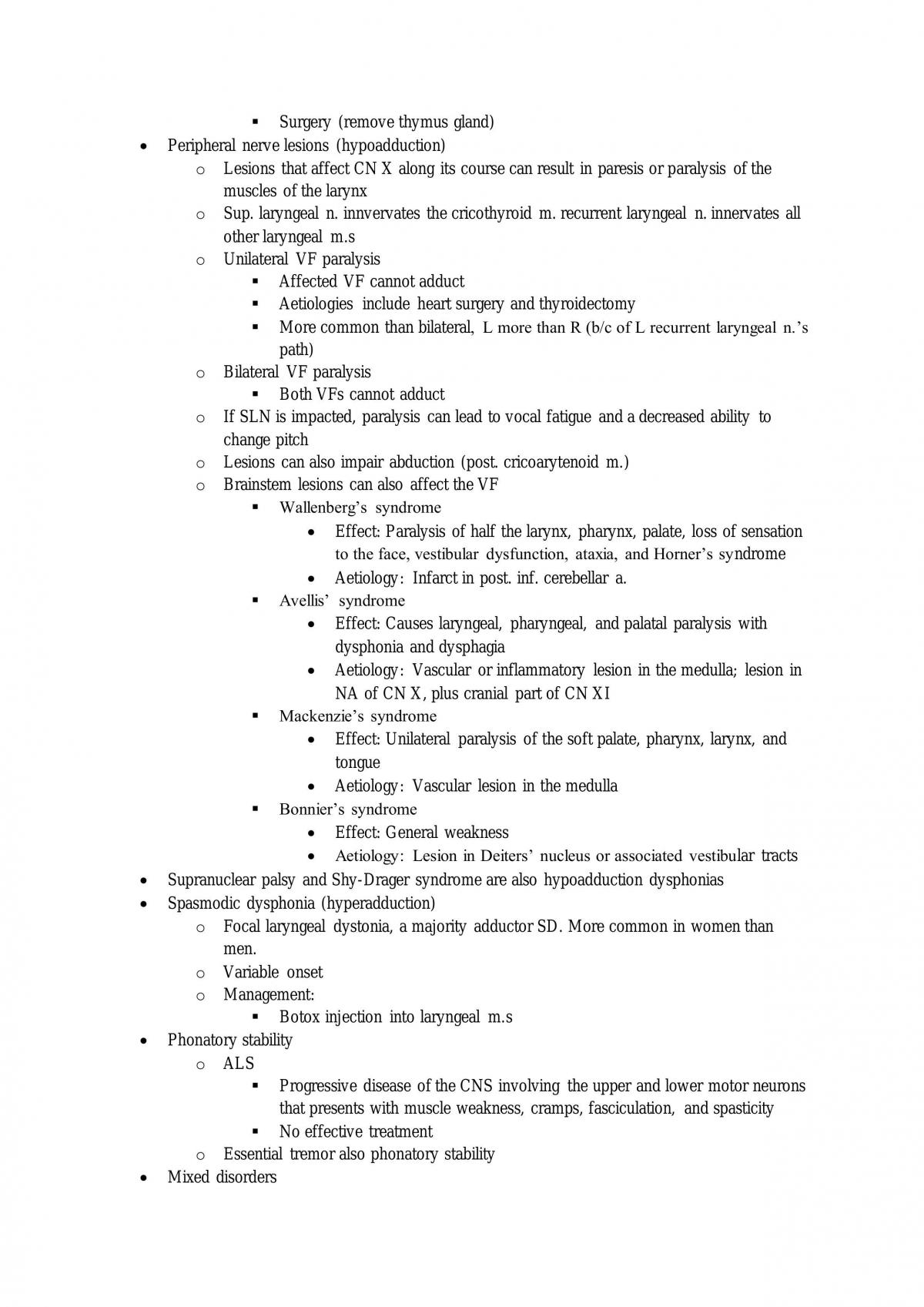 Swallowing and Voice Lecture Review Notes - Page 36