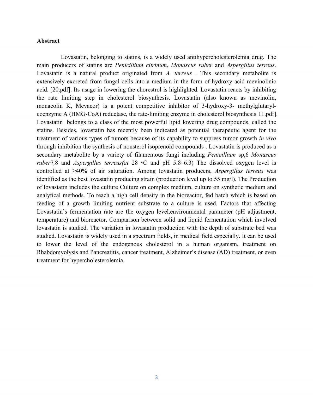 Lovastatin in Submerged Fermentation - A Review - Page 3