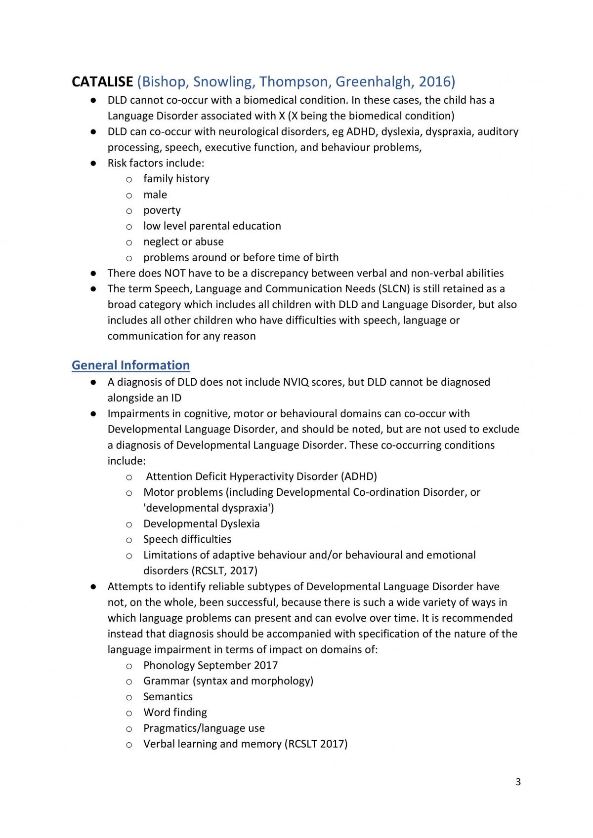 Language Disorder Revision Notes - Page 3