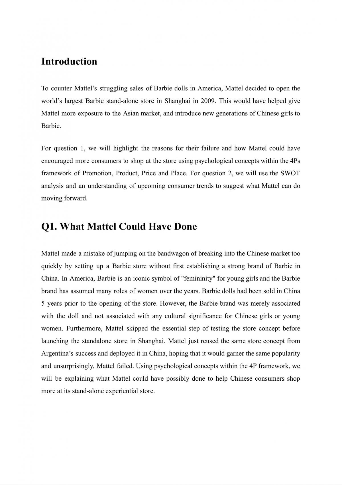 MKT1705 Project Report on Barbie - Page 3