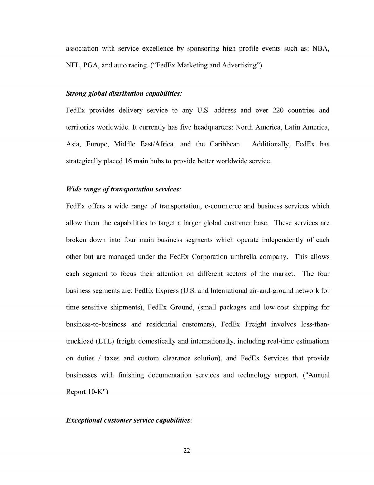 Analysis of  FedEx  - Page 22