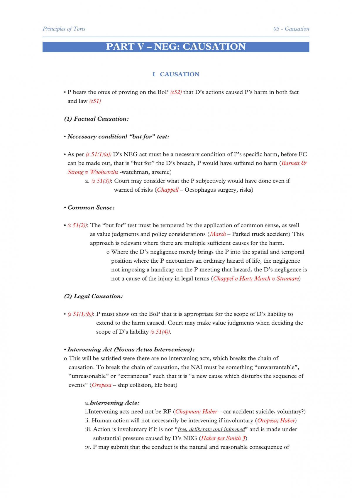 Tort Law Exam Notes for JD Course - Page 31