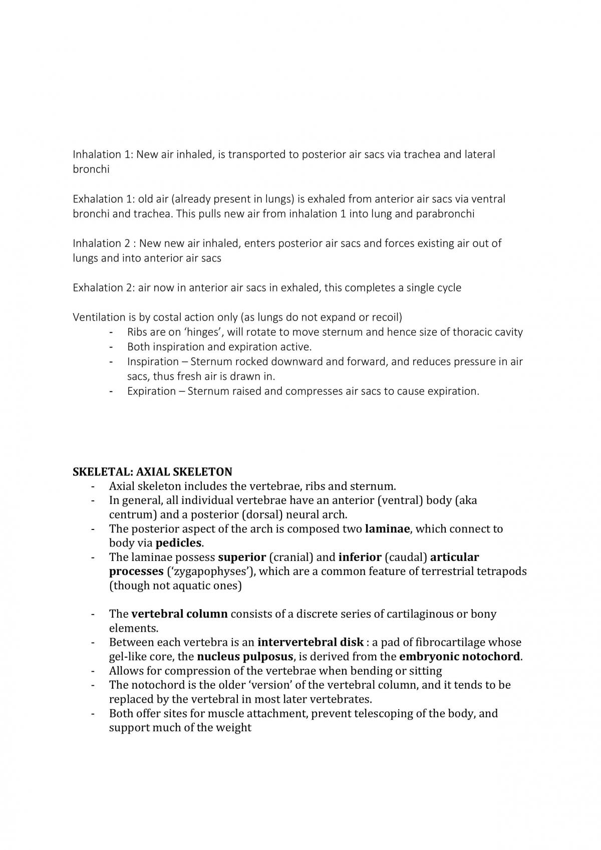 Anatomy (Comparative) Semester 2 Lecture Notes - Page 28