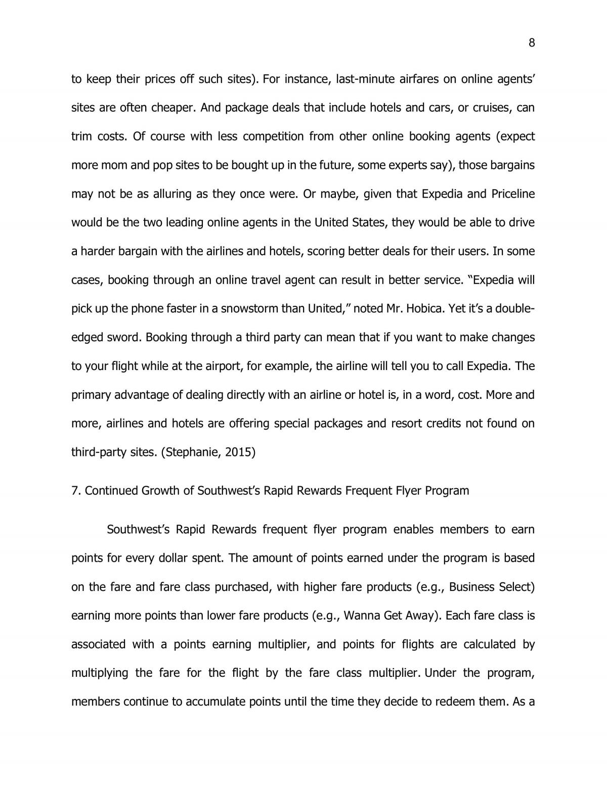 Analysis of Southwest Airlines  - Page 87