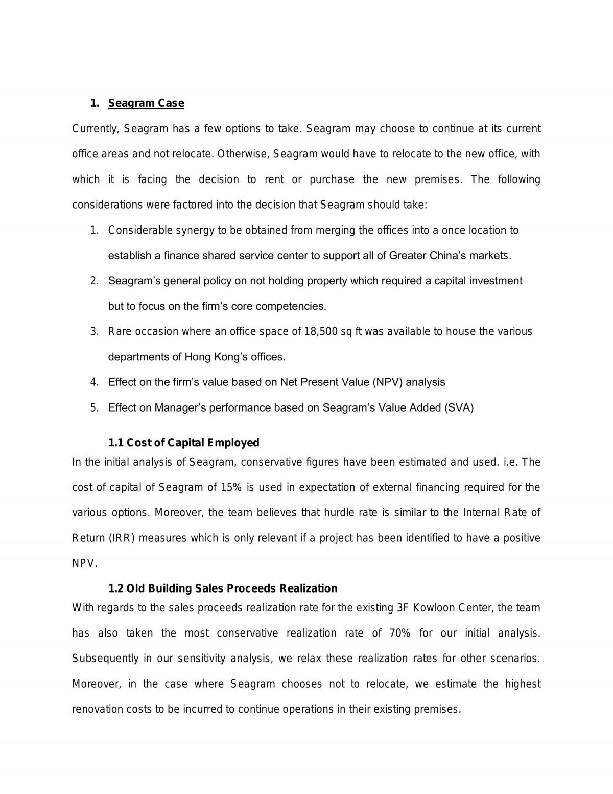 Report Analysis on Seagram - Page 3
