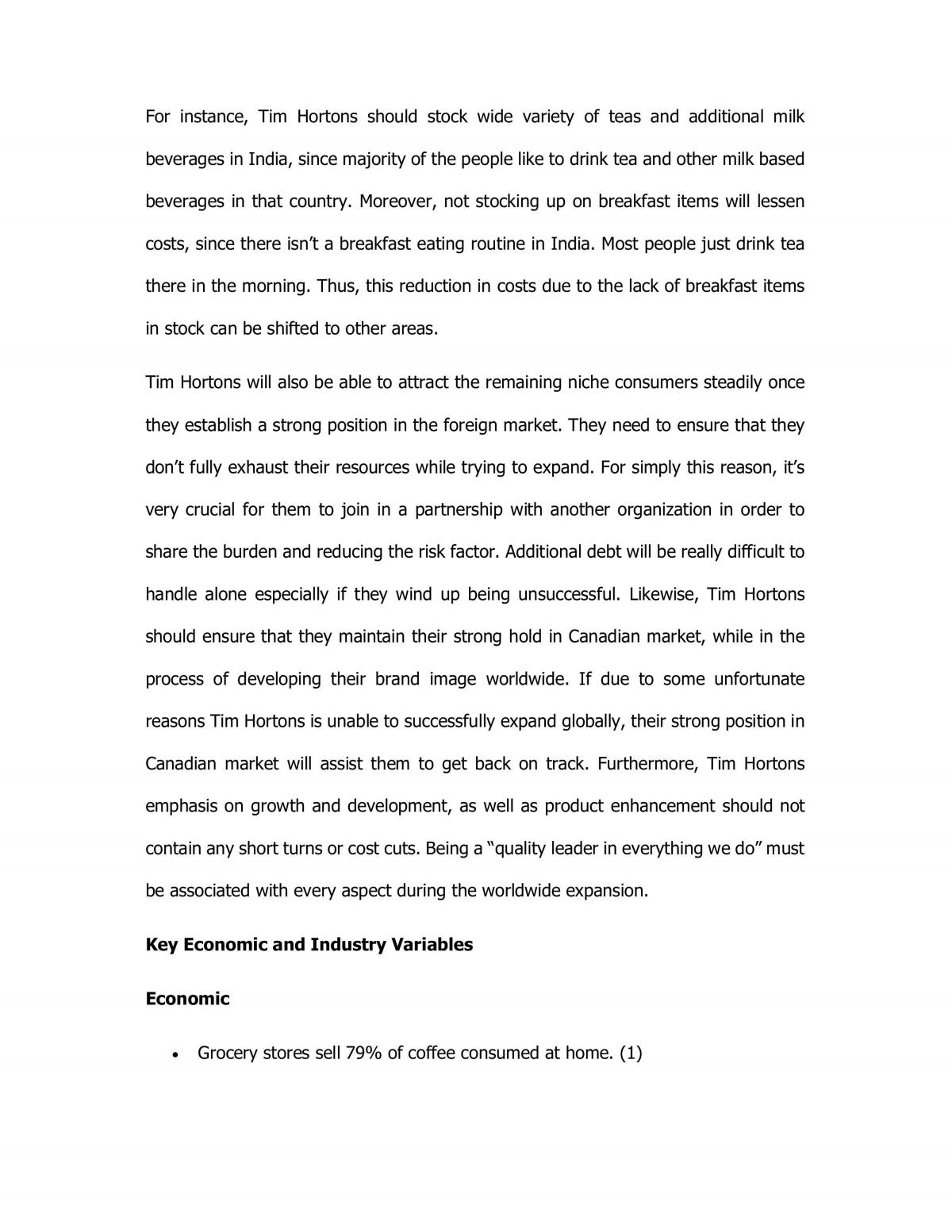 Analysis of Tim Hortons - Page 19