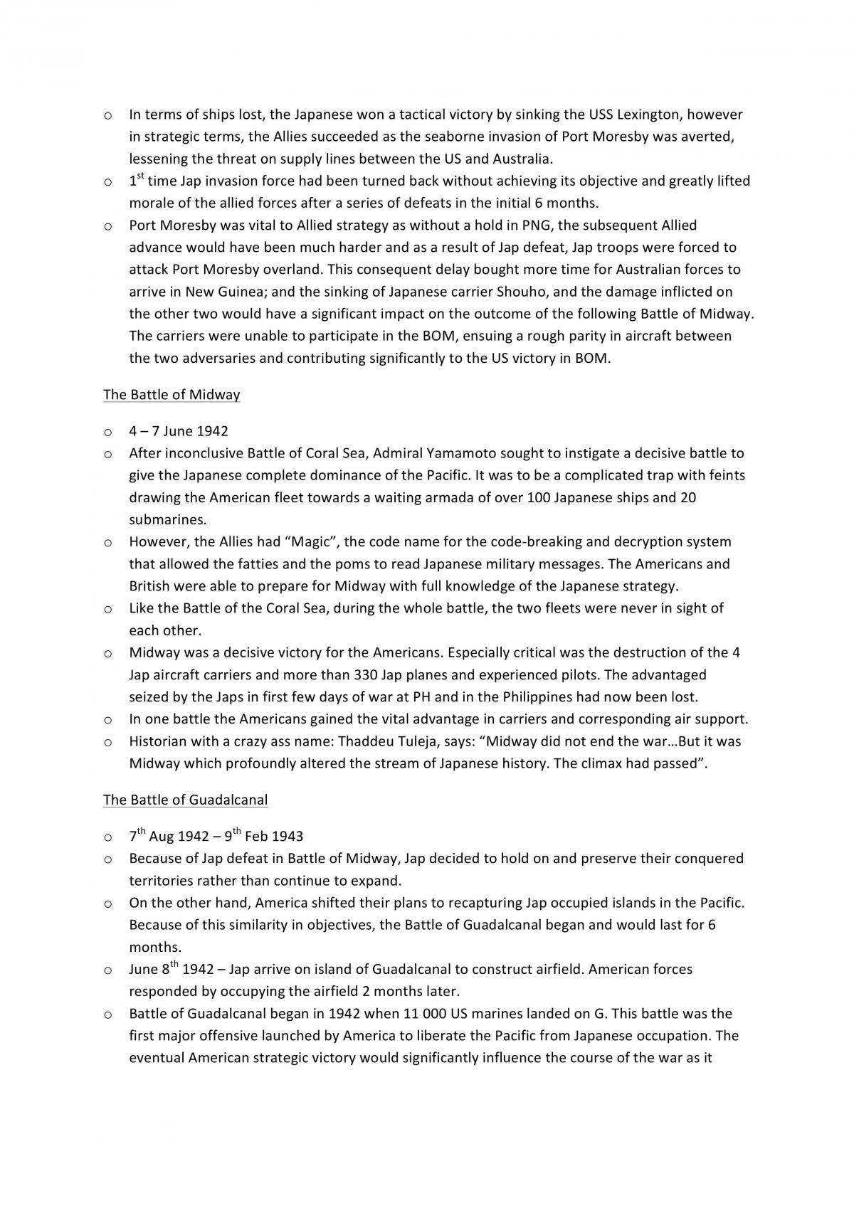 Conflict in the pacific notes - Page 18
