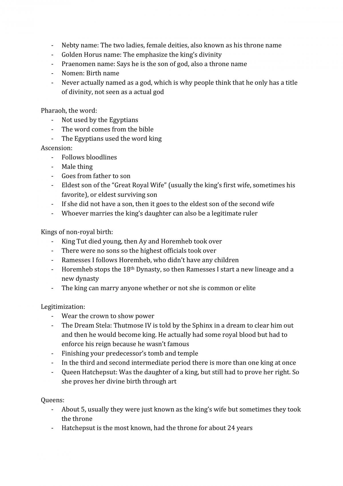 Study Notes from ARCA2140 - Egyptian Archaeology - Page 43