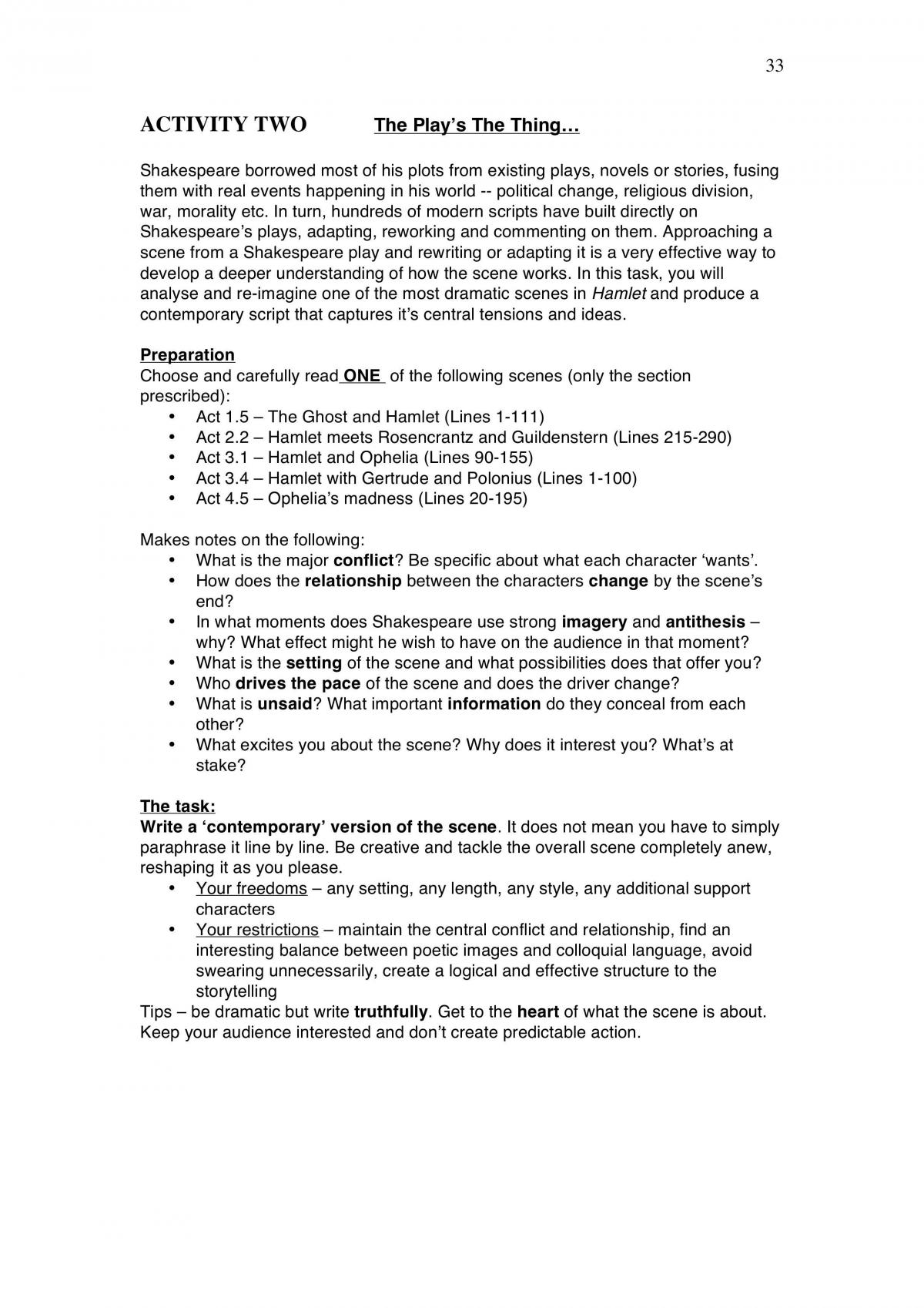Hamlet Education Notes - Page 33