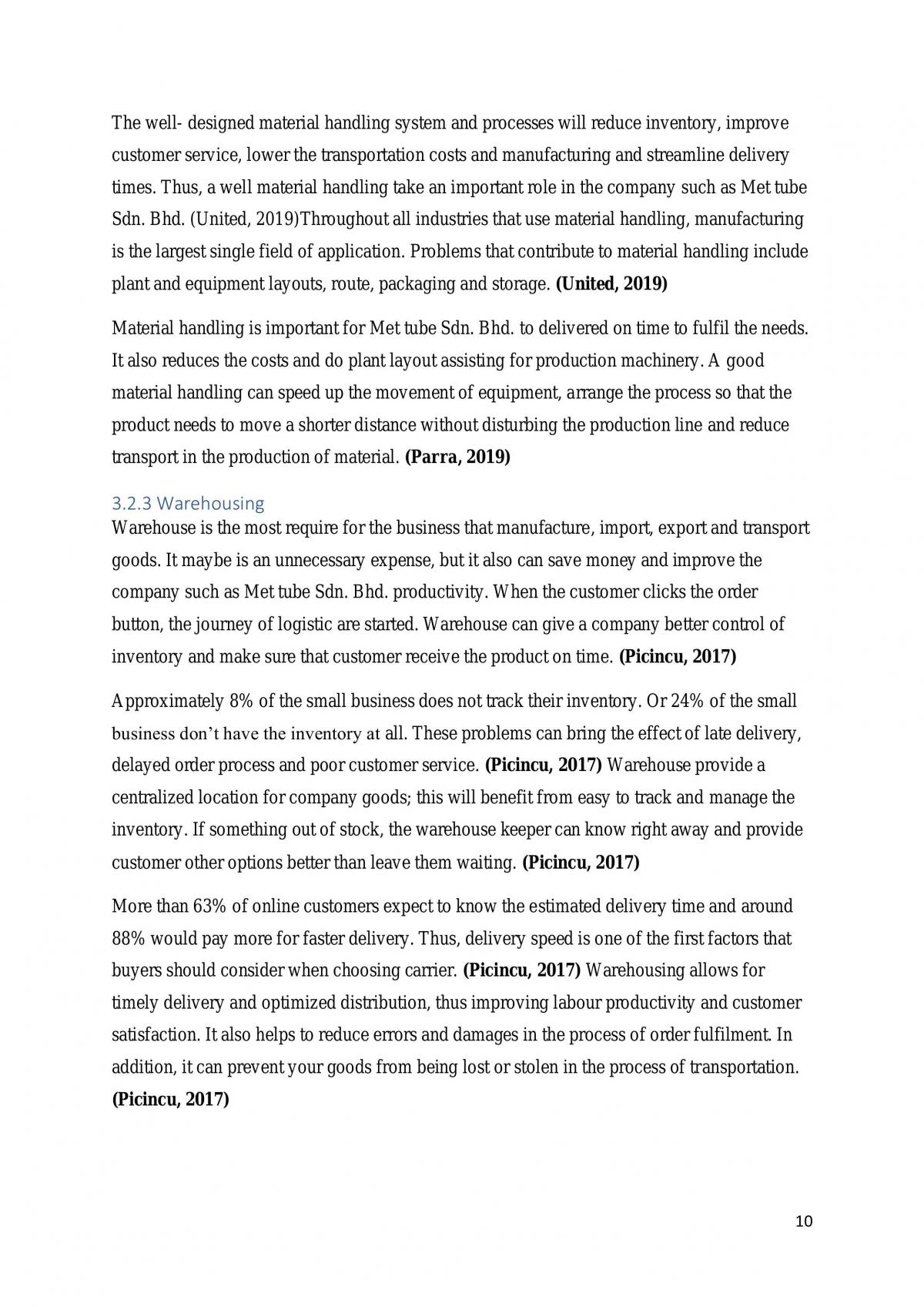 Logistics assignment -Case study about Met Tube - Page 10