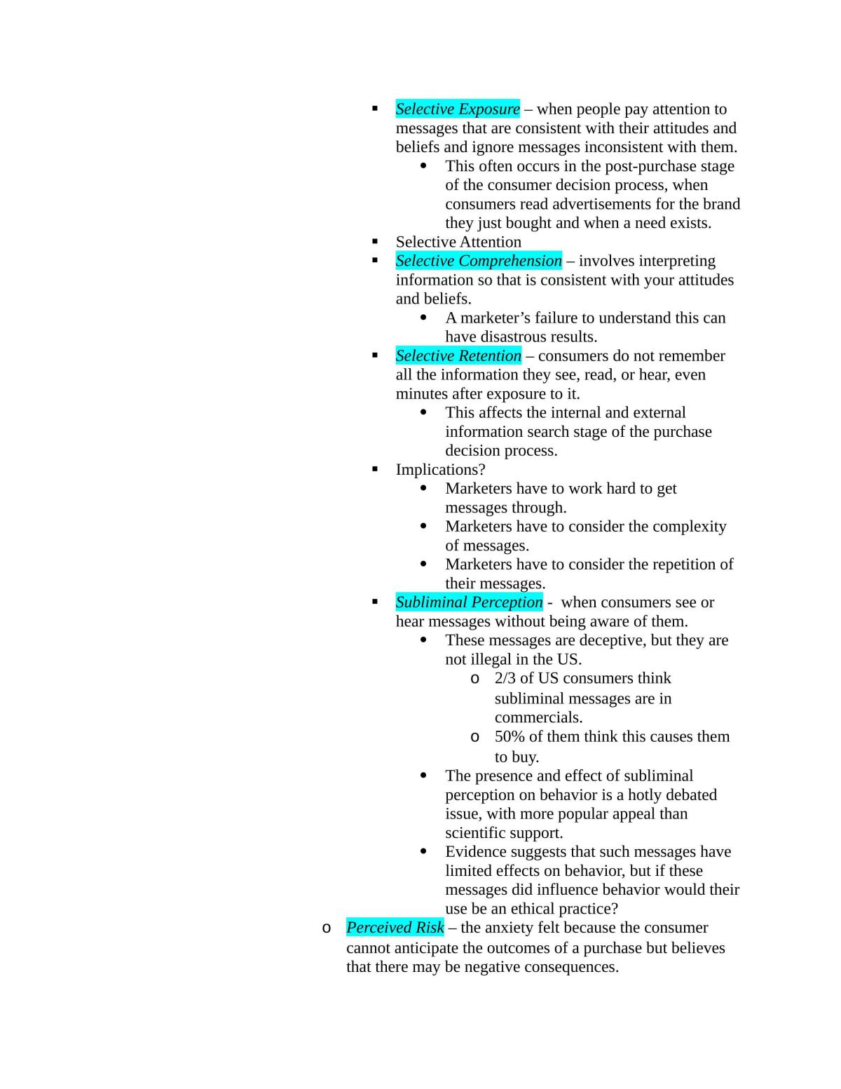 MKT351 - Consumer Behaviour Exam Study Notes - Page 23
